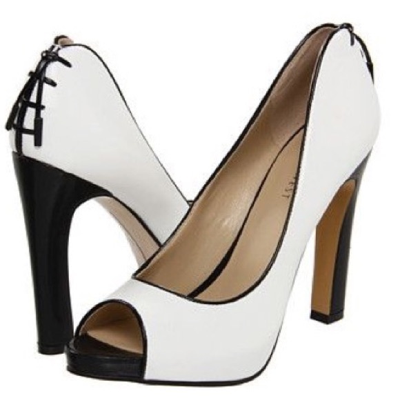 Nine West Shoes - NEW Nine West Heartache Black/White Open Toe Pumps